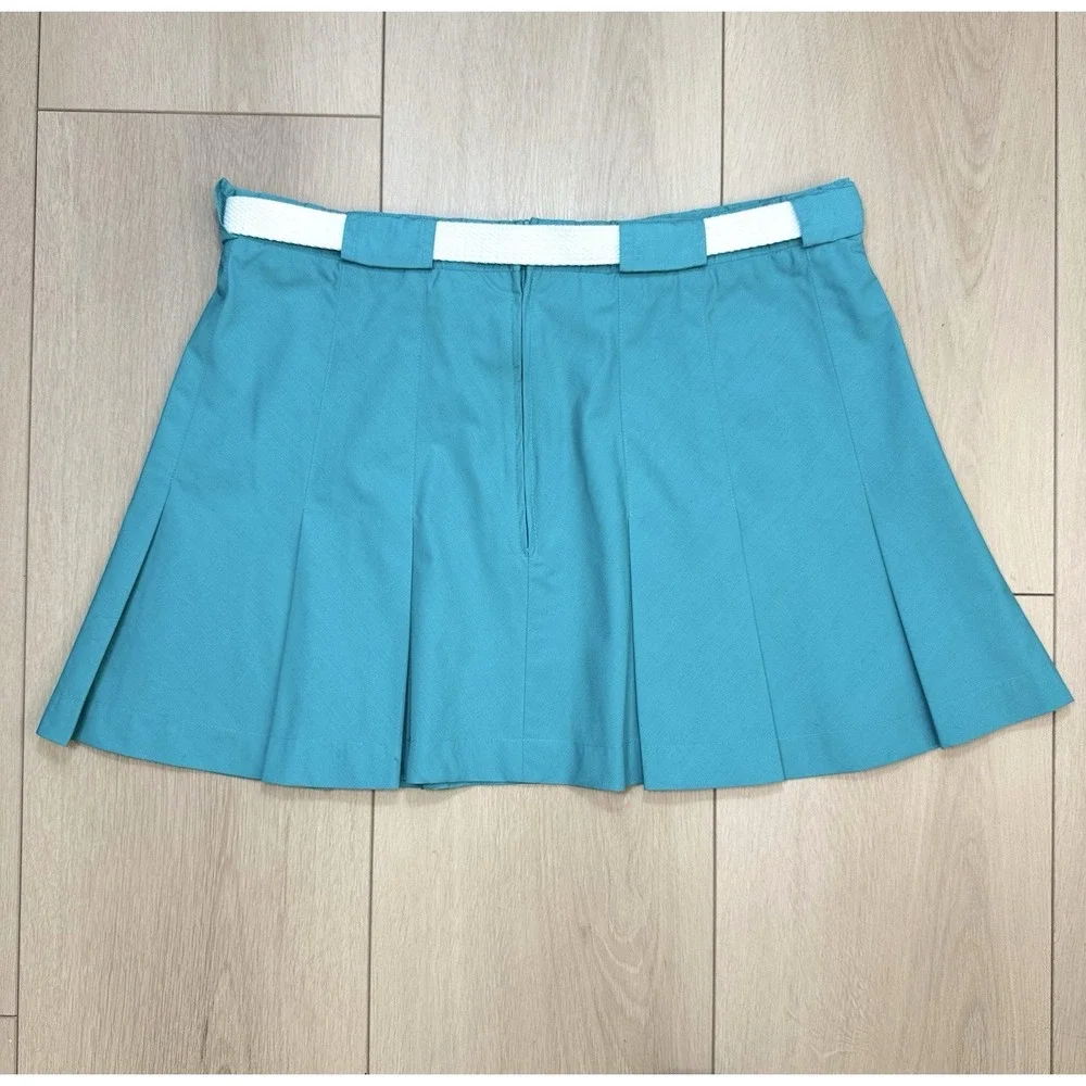 Vintage HEAD Tennis Skirt Women Size 26 Teal Pleated Belt Athletic Skort‎ 90s